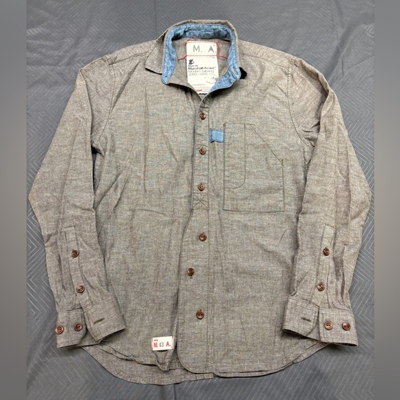 Marshall Artist Men's Long Sleeve Shirt Medium, Green, Button-Up Size S - Picture 1 of 11